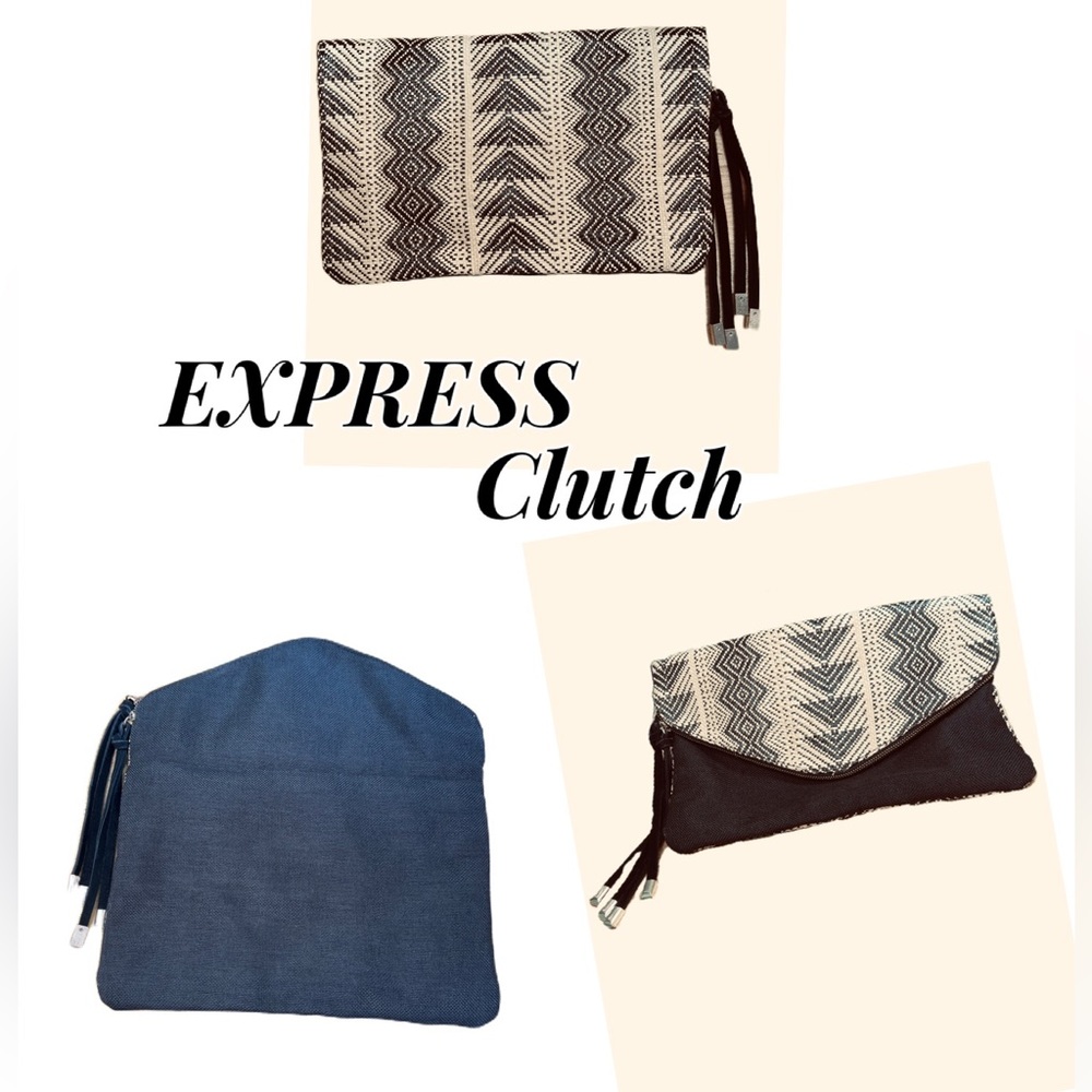 EXPRESS Envelope Faux Snakeskin Clutch
